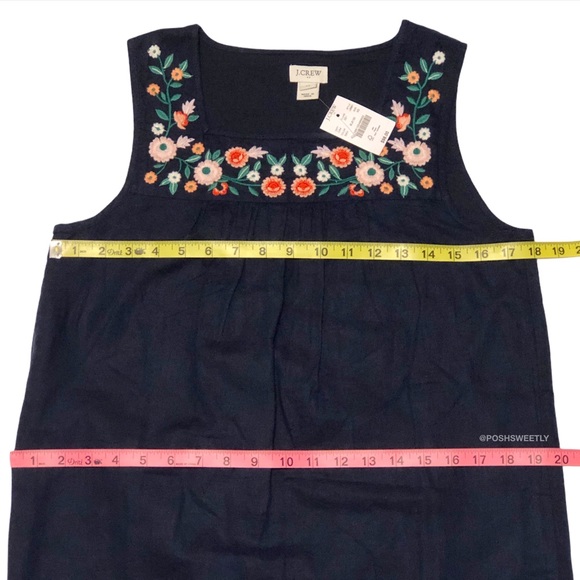NWT J Crew Embroidered Linen Shift Dress - Picture 13 of 15